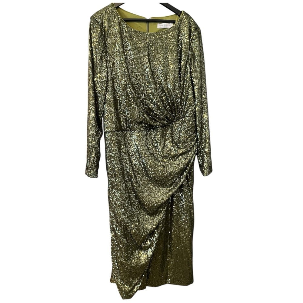 Mac Duggal 22W Green Sequin Dress NWOT Read Carefully!